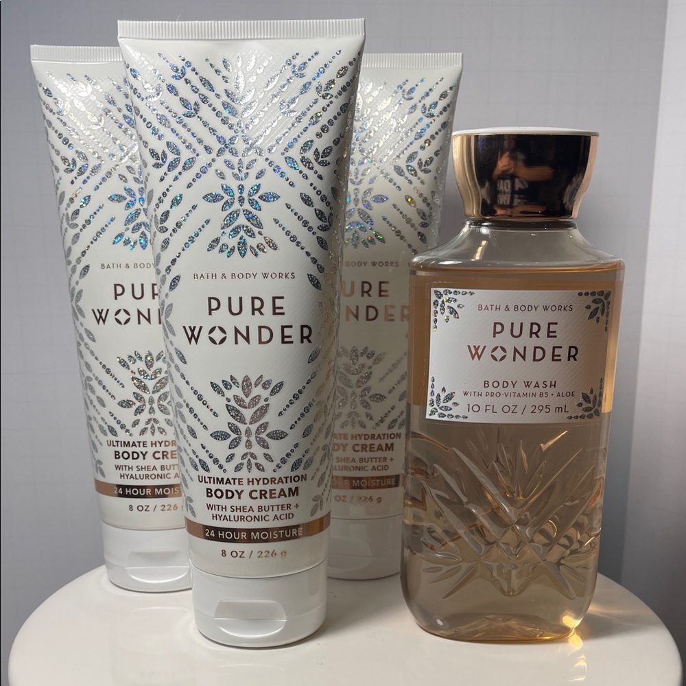 Bath & Body Works “Pure Wonder” Set of 4 Body Cream & Body Wash *